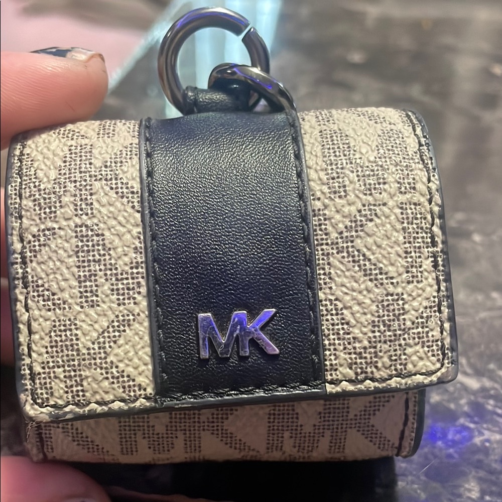 Michael Kors Black and Cream Mini Pouch